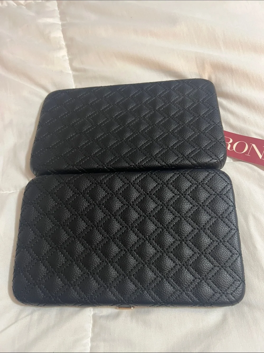 Merona Black Quilted Carry Wallet